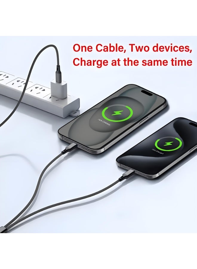 Talzeo 100W 2-in-1 USB-C Fast Charging Cable – Dual High-Speed Power & Sync Cable - Image 3